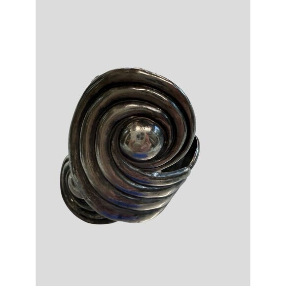 Vintage George Castillo Taxco Sterling Silver Sculptural Cuff Bracelet 925 Mex - Picture 2 of 12